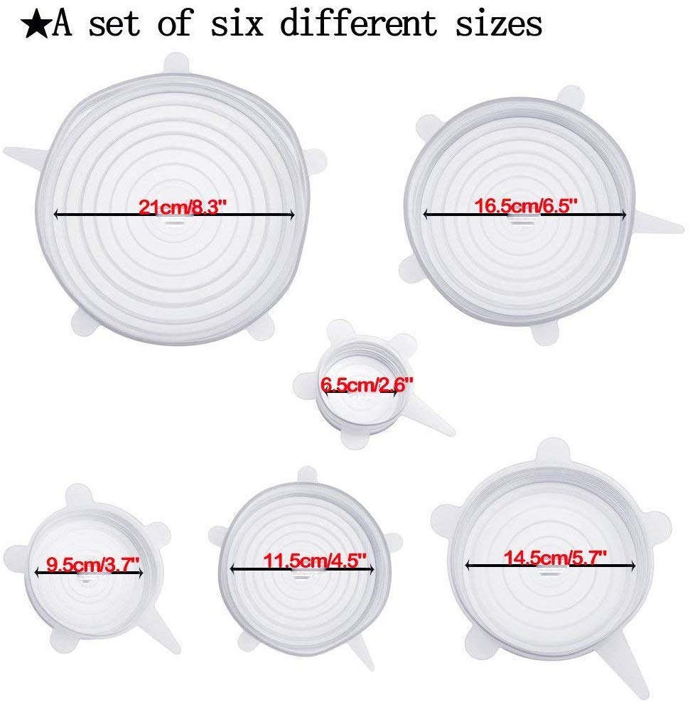 6pck Silicone Food Lids