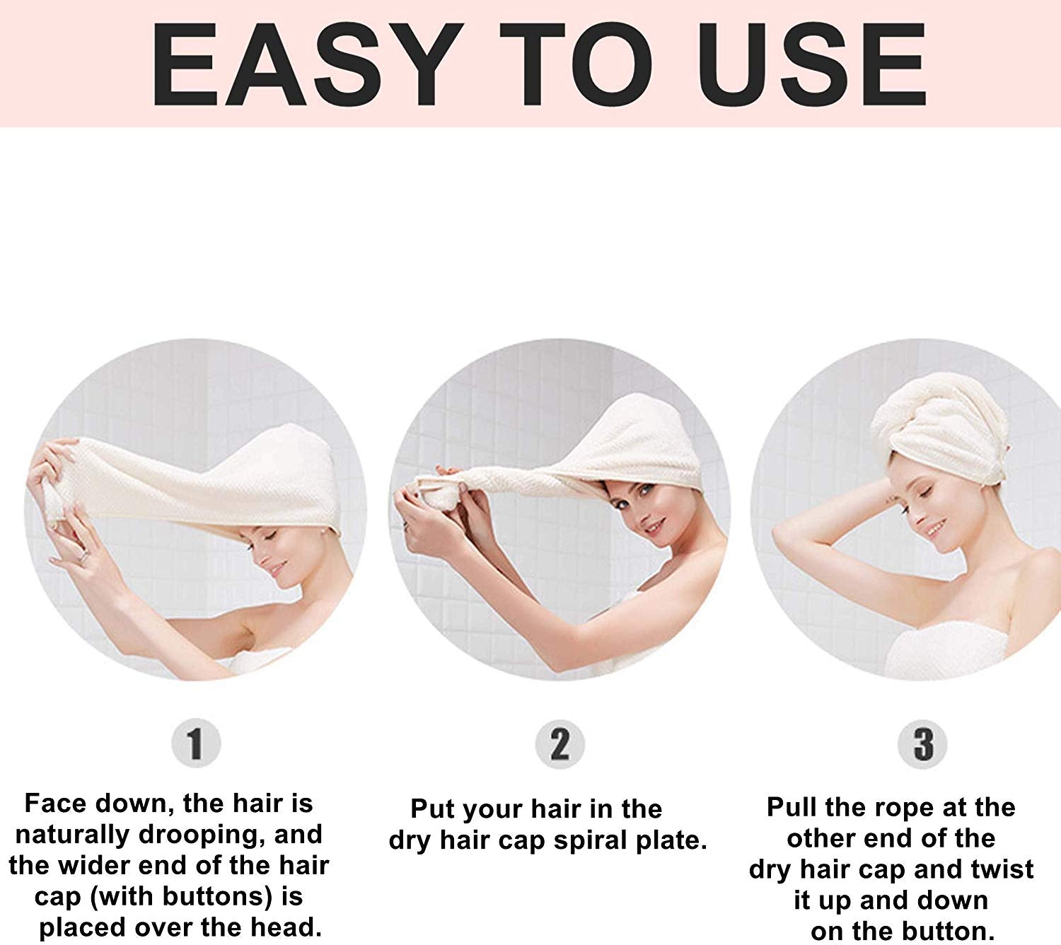 3 Pack Hair Towel Turban