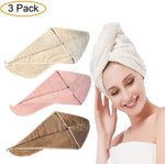 3 Pack Hair Towel Turban