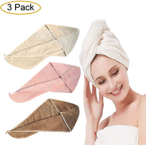 3 Pack Hair Towel Turban